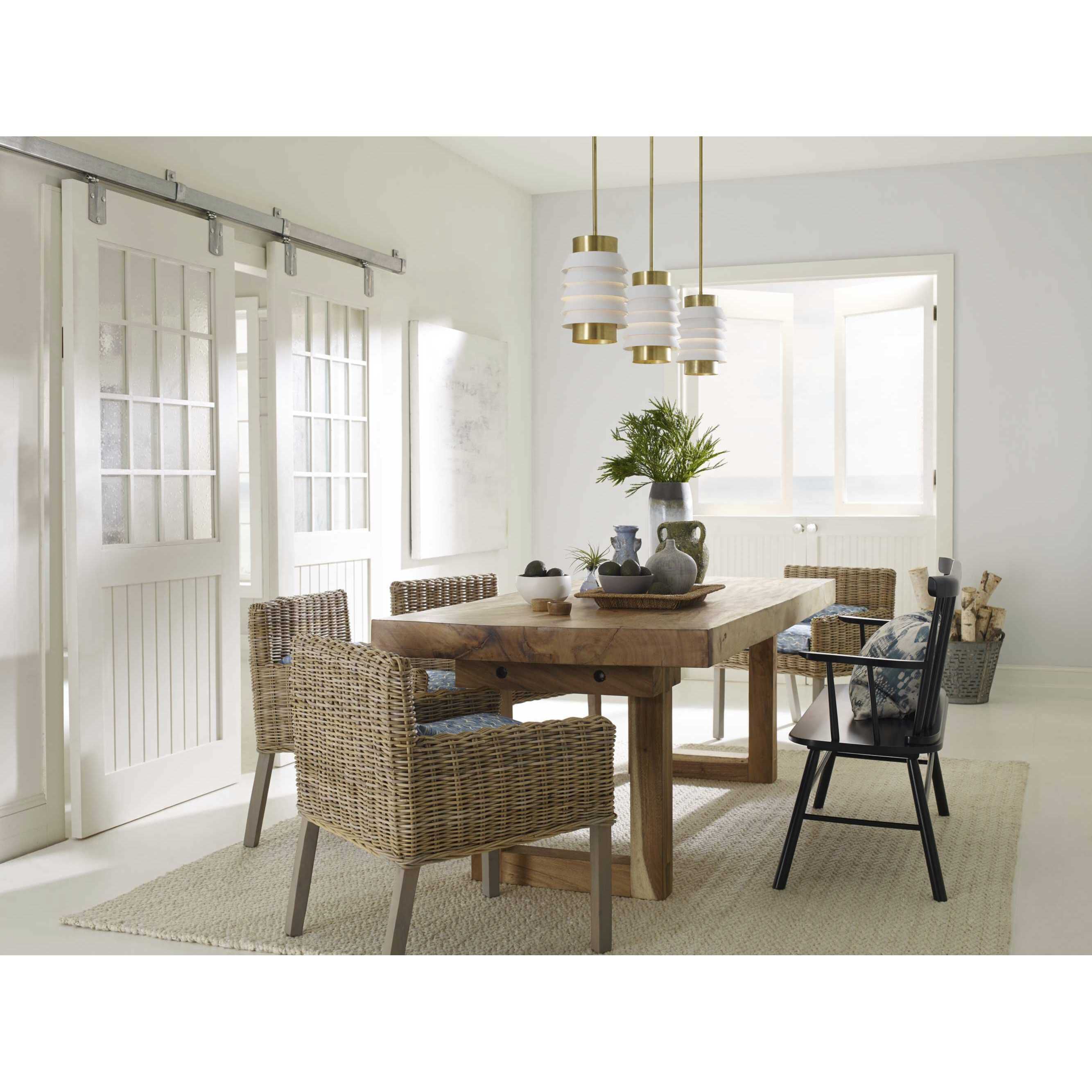 Railay Beach 1 Light 8 inch Brushed Brass Pendant Ceiling Light, Design Series